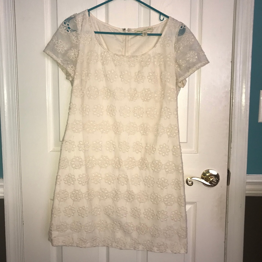 Cream Eyelet Dress